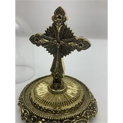 Four limited edition Franklin Mint House of Fratelli Coppini crosses, to include Majestic Cross, Sacred Cross, Star of Hope Jewelled Cross and The Gates to Paradise Cross, all under glass domes, H13cm