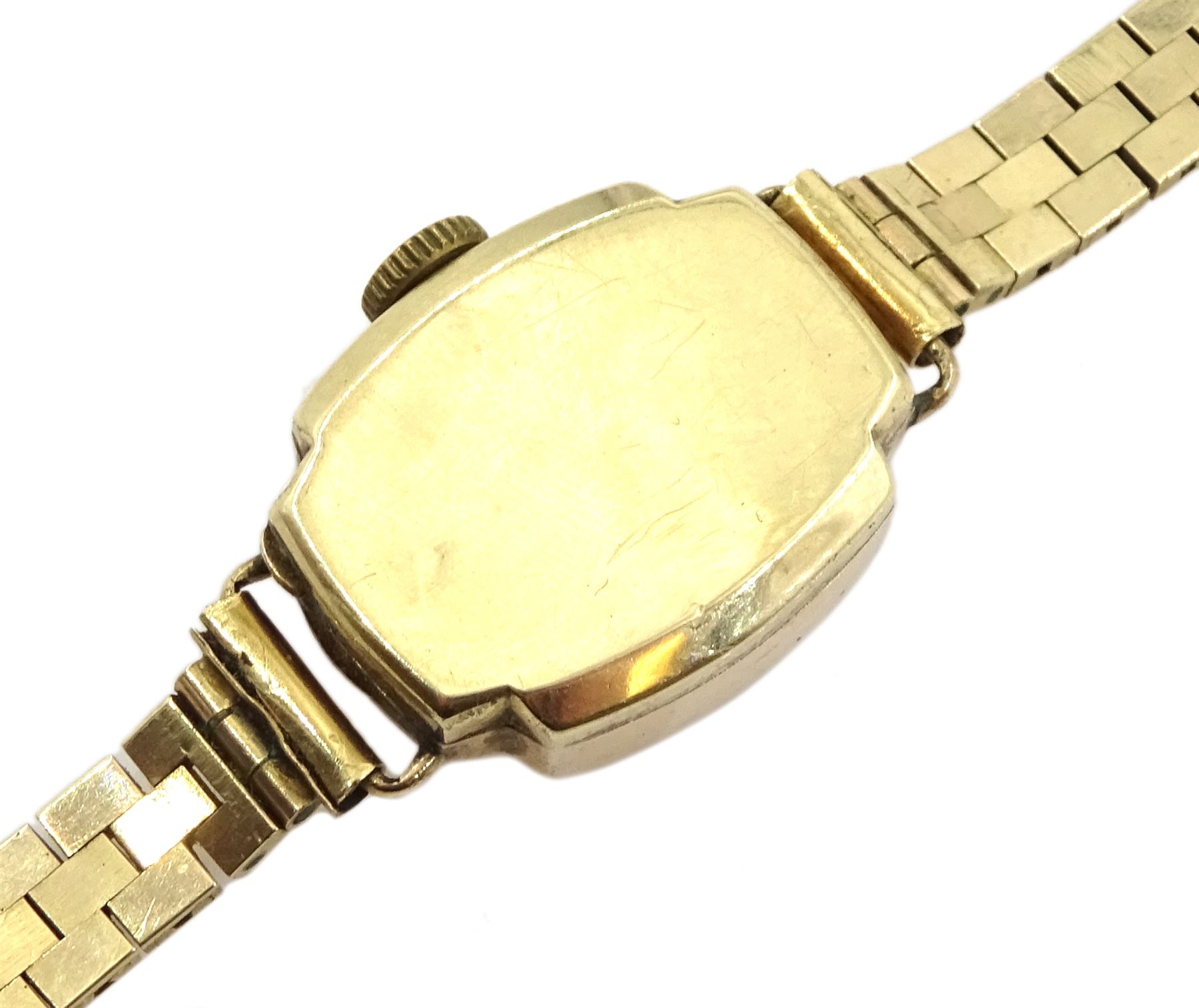 Widdop 9ct gold ladies, manual wind bracelet wristwatch, hallmarked