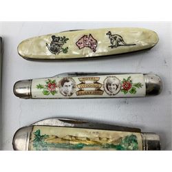 Eighteen pocket knives including examples by Richards of Sheffield, knife  commemorating the Royal Wedding 29th July 1981 etc