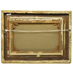 Herbert F Royle (British 1870-1958): Haymaking at Bolton Abbey, oil on canvas signed 39cm x 59cm in quality heavy gilt frame