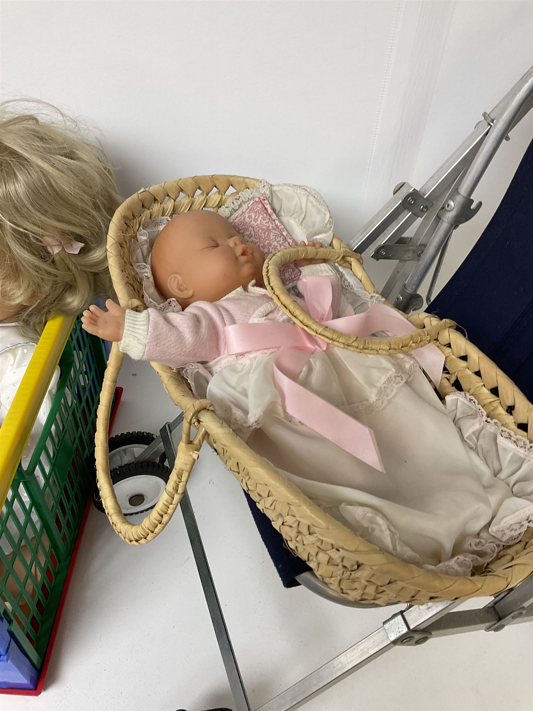 Collection of dolls, to include Pedigree Sarah Ann, Walking doll, etc, together with doll pram and other doll accessories