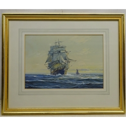  A D Bell (AKA Wilfred Knox British 1884-1966): Ship's Portrait - 'The Flying Cloud', watercolour signed, titled verso 24cm x 35cm  