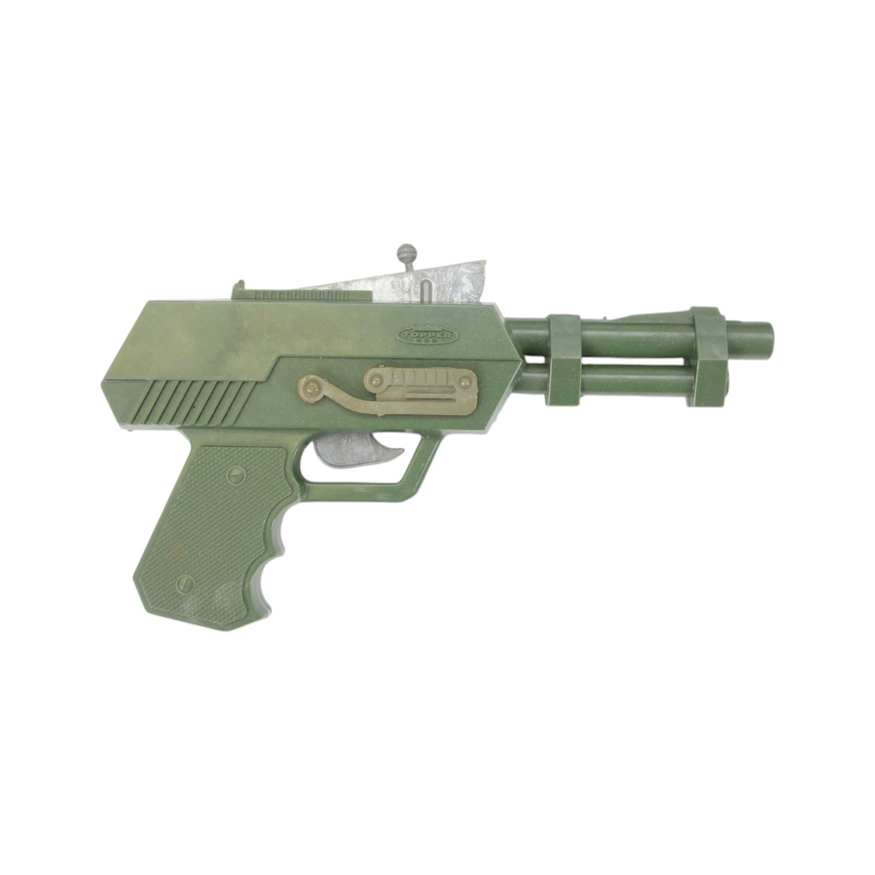 Topper Toys Johnny Seven 'OMA' One Man Army plastic gun with grenade, armour-piercing shell, anti-tank rocket and bipod, boxed