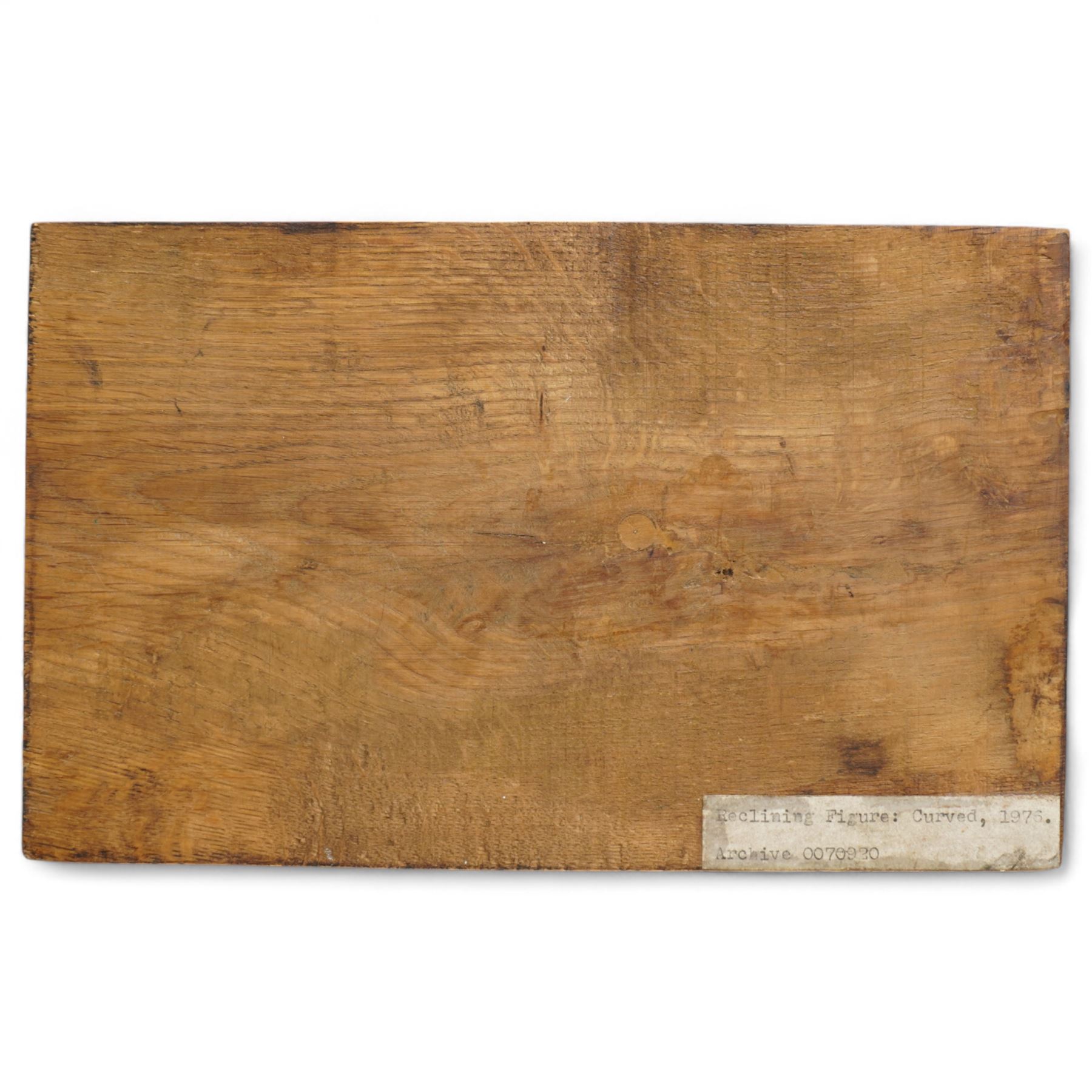 After Henry Moore (British 1898-1986): 'Reclining Figure Curved', terracotta maquette sculpture, base marked with affixed catalogue label inscribed 'Reclining Figure: Curved: 1976 Archive 0070930', W25cm H16cm