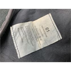 WW1 British Army Derby Scheme 1915 Attested armband; beret with East Yorkshire cap badge; pair of fur lined leather flying/motorcycle goggles; HMS Pembroke cap band; and small quantity of RNAS cloth and metal badges etc