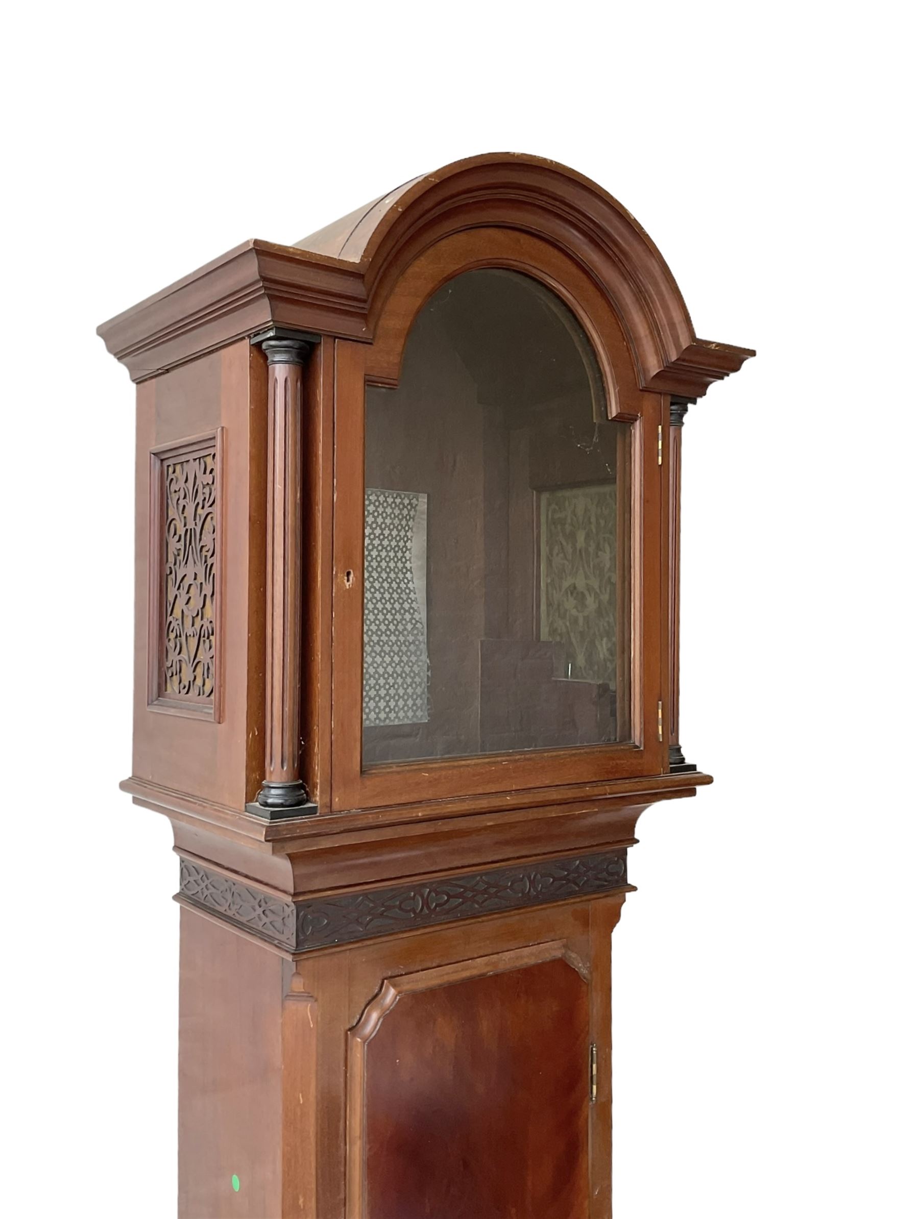 Empty 20th century Mahogany Longcase - designed in an 18th century London style, with a break-arch hood and 12