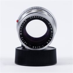 Leitz Wetzlar Summicron-M 1:2/50 camera lens, serial no. 2181712