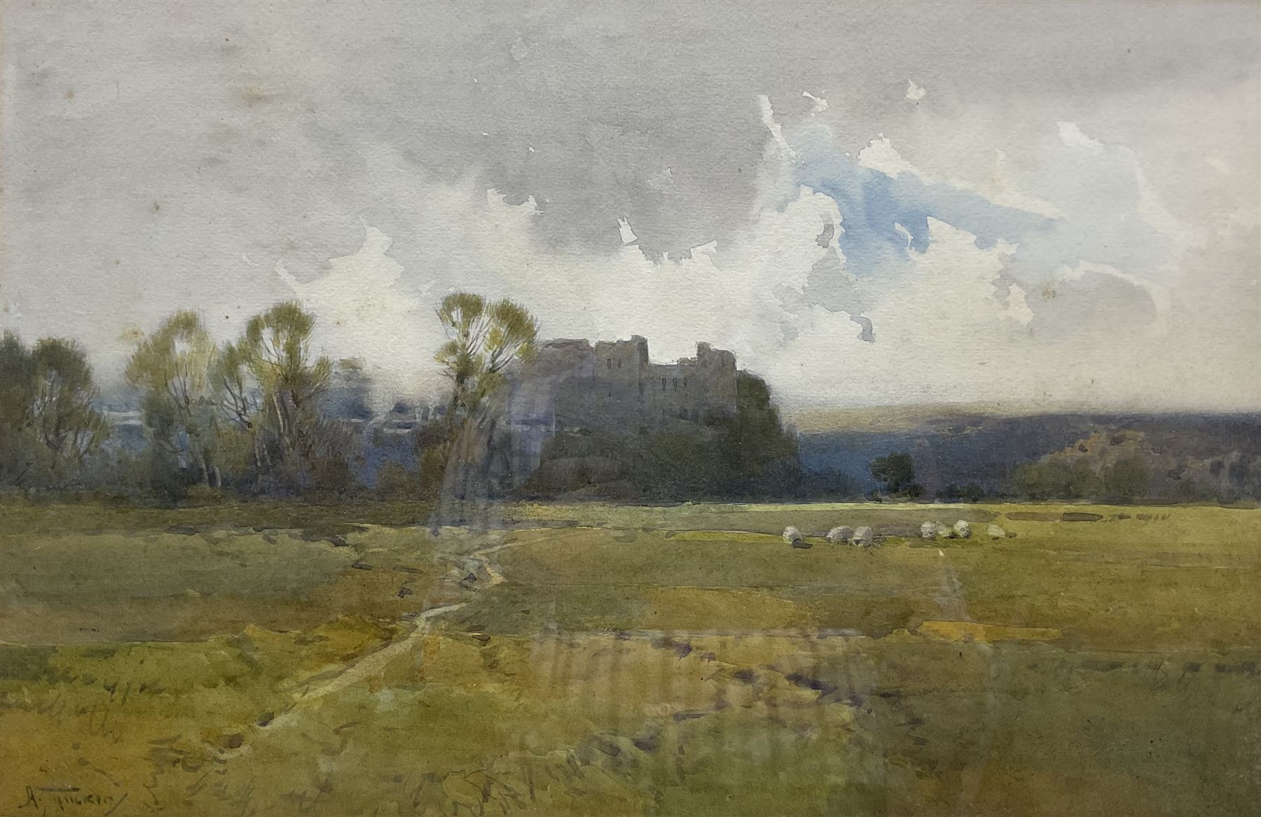 Arthur Tucker (British 1864-1929): Arundale Castle from the Water Meadows, watercolour signed 29cm x 45cm