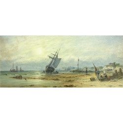  John Francis Branegan (British 1843-1909): 'Evening on the Lincolnshire Coast', watercolour signed and titled 23cm x 49cm  