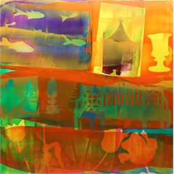 Gillian Ross Kelsey (British 1935-2025): 'Pisces', acrylic glaze on board, signed and titl...