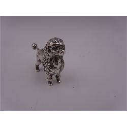 Modern silver novelty cigar cutter, modelled as a poodle, hallmarked, H4cm