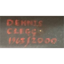 Dennis Clegg (Scottish 1929-): 'New York Skyline', illuminated oil on 3-D wooden construction with perspex and paper signed and dated 1963/2000 (the latter date refers to when the artist restored it) 155cm x 250cm overall
Provenance: commissioned by Lanarkshire entrepreneur John Kane in 1963 from the artist who had graduated at Manchester School of Art in 1960 and went on to work as an interior designer for the next 35 years painting in his spare time.