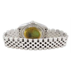 Rolex Oyster Perpetual Datejust gentleman's stainless steel automatic wristwatch, circa 2006 / 2007, Ref. 116200, serial No. Z407519, salmon pink dial with Roman numerals, on Rolex Jubilee bracelet with fold-over clasp, boxed with papers