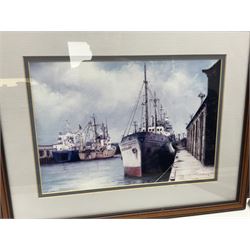 Hull police whistle, medal 'For Exemplary Police Service', three Jack Rigg prints, and a black and white photograph of Hull Dock Offices, 1903