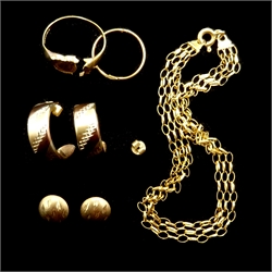  9ct gold jewellery oddments  