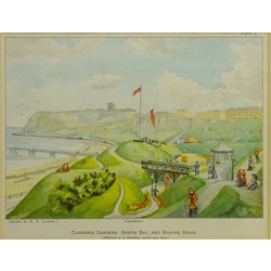  Views of Scarborough, six late 19th century colour prints after R. E. Clarke pub. 1899 by J Chapman, Scarborough 7.5cm x 22.5cm (6)   
