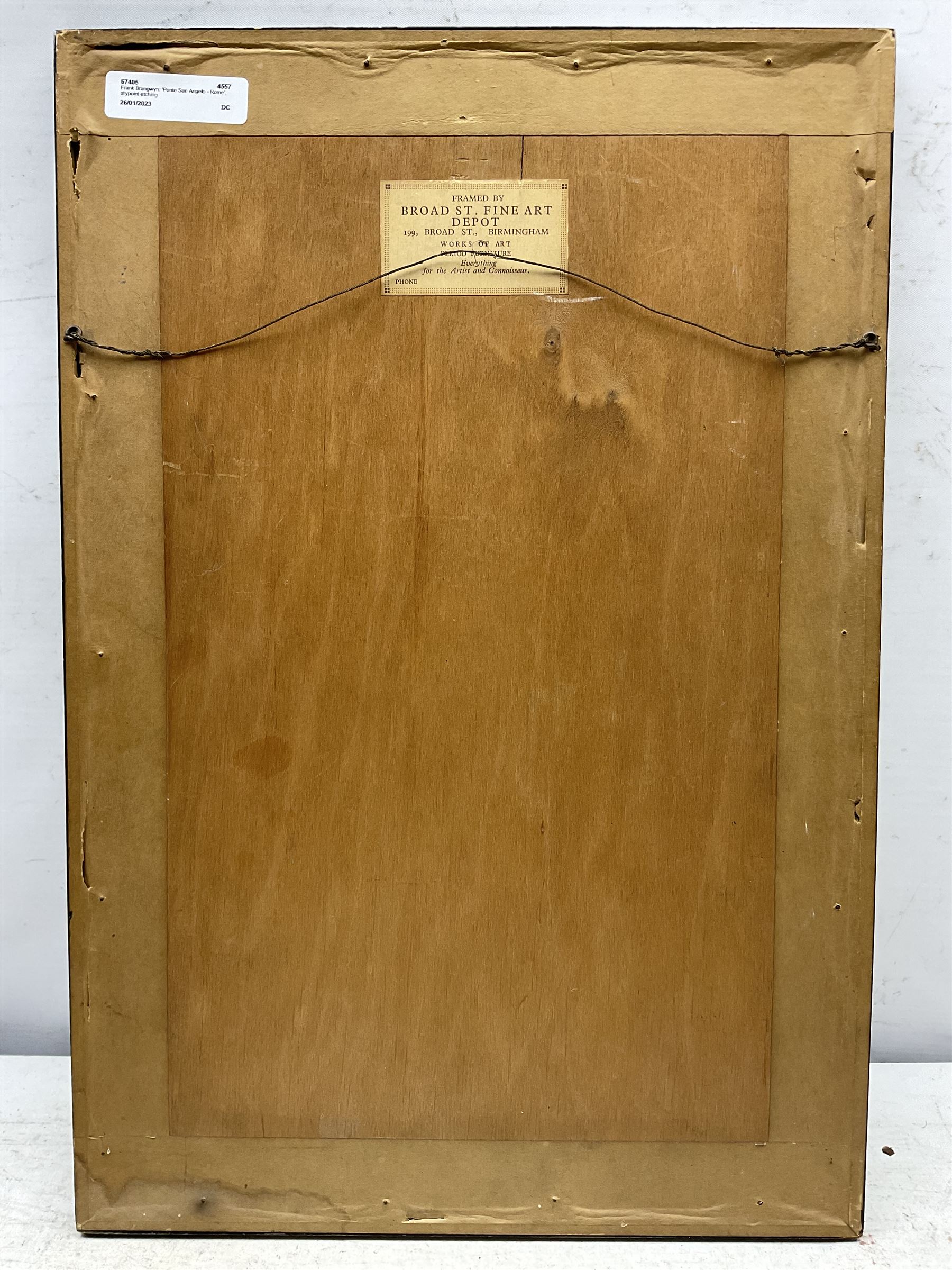 Sir Frank William Brangwyn RA RWS RBA (British 1867-1956): 'Ponte San Angelo - Rome', drypoint etching signed in pencil 20cm x 15cm