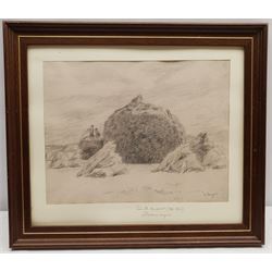 Camille Bourget (French 1861-1924): Haystacks, pencil signed 23cm x 30cm