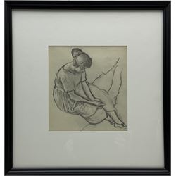 Harold Hope Read (British 1881-1959): Hilda Seated, pair pencil studies unsigned 23cm x 21.5cm (2)
Provenance: ex collection of the artist's housekeeper, life model and mistress Hilda; given to Hilda's nephew Dennis Alfred Steven Hopper upon Hilda's death, given to Douglas James Hopper (Hilda's great nephew) upon his father Dennis's death
