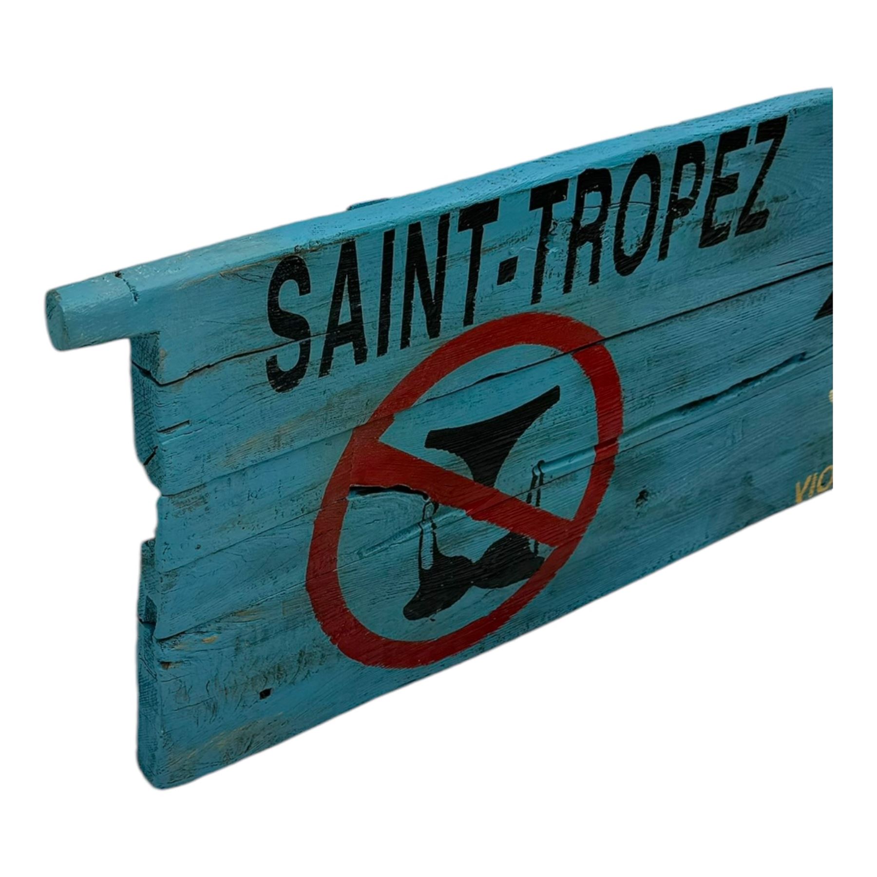 Timothy Oulton Saint Tropez 'Nude Beach' hand-painted oak wall art, W186cm x H49cm