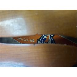 Chinese Parrot violin with 35.5cm two-piece back; L59.5cm in carrying case; and early 20th century German violin for restoration; bears label 'Antonius Stradivarius Faciebat Anno 1730'; cased with bow (2)