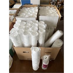 Large quantity of white plastic and polystyrene cups, hot and cold,  with paper cup holders- LOT SUBJECT TO VAT ON THE HAMMER PRICE - To be collected by appointment from The Ambassador Hotel, 36-38 Esplanade, Scarborough YO11 2AY. ALL GOODS MUST BE REMOVED BY WEDNESDAY 15TH JUNE.