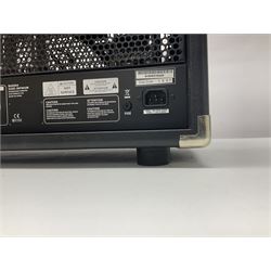 As new Bugera 333XL Infinium Hardcore 120-watt 3-channel tube amplifier head with reverb and Infinium tube life multiplier; date code 1507; number S1500576AAC L69cm; boxed with foot controller, power cable and paperwork