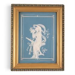Pair of 20th century Villeroy & Boch, Mettlach, jasperware plaque, decorated with neoclassical figures, impressed factory marks to the back