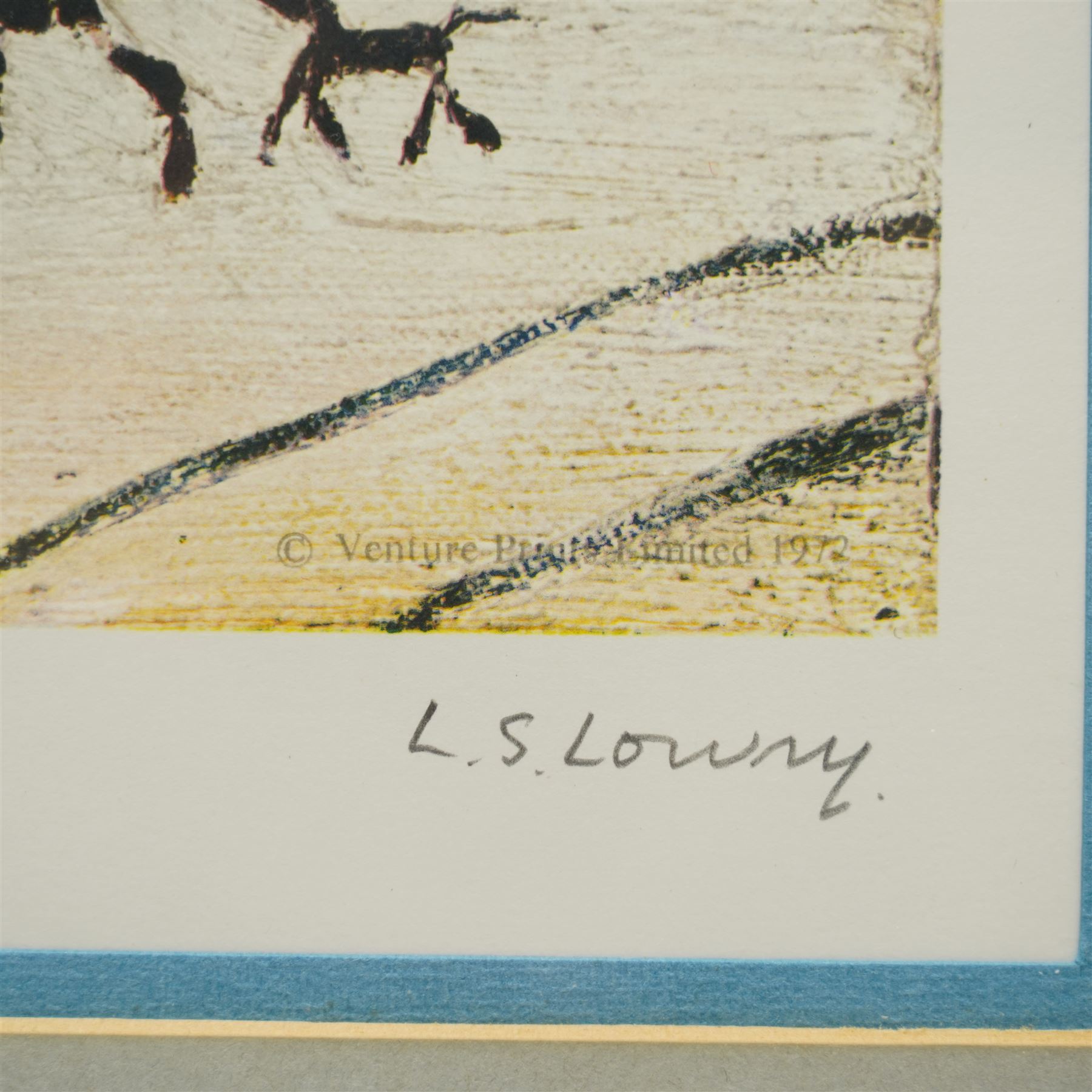 Laurence Stephen Lowry RBA RA (Northern British 1887-1976): 'Ferry Boats', limited edition offset lithograph in colours signed in pencil with Fine Art Trade Guild blindstamp, pub. Venture Prints Ltd., Bristol 1972, from the edition of 500, 34cm x 42cm 