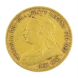Queen Victoria 1893 gold half sovereign coin