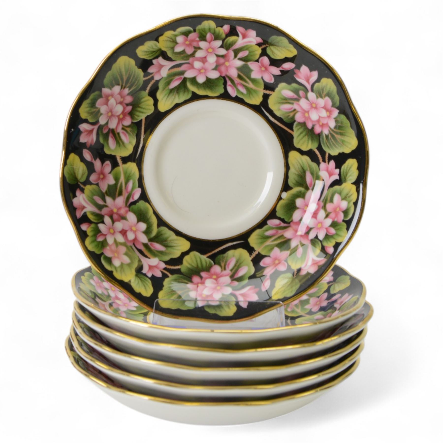 Royal Albert Provincial Flowers Mayflower tea service for six, comprising cups saucers and dessert plates 