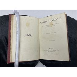 The Living Races of Mankind, two volumes, together with Alexander Winchell; Preadamites or a Demonstration of The Existence of Man before Adam and Edward B Taylor; Anthropology an introduction to the Study of Man and Civilization 