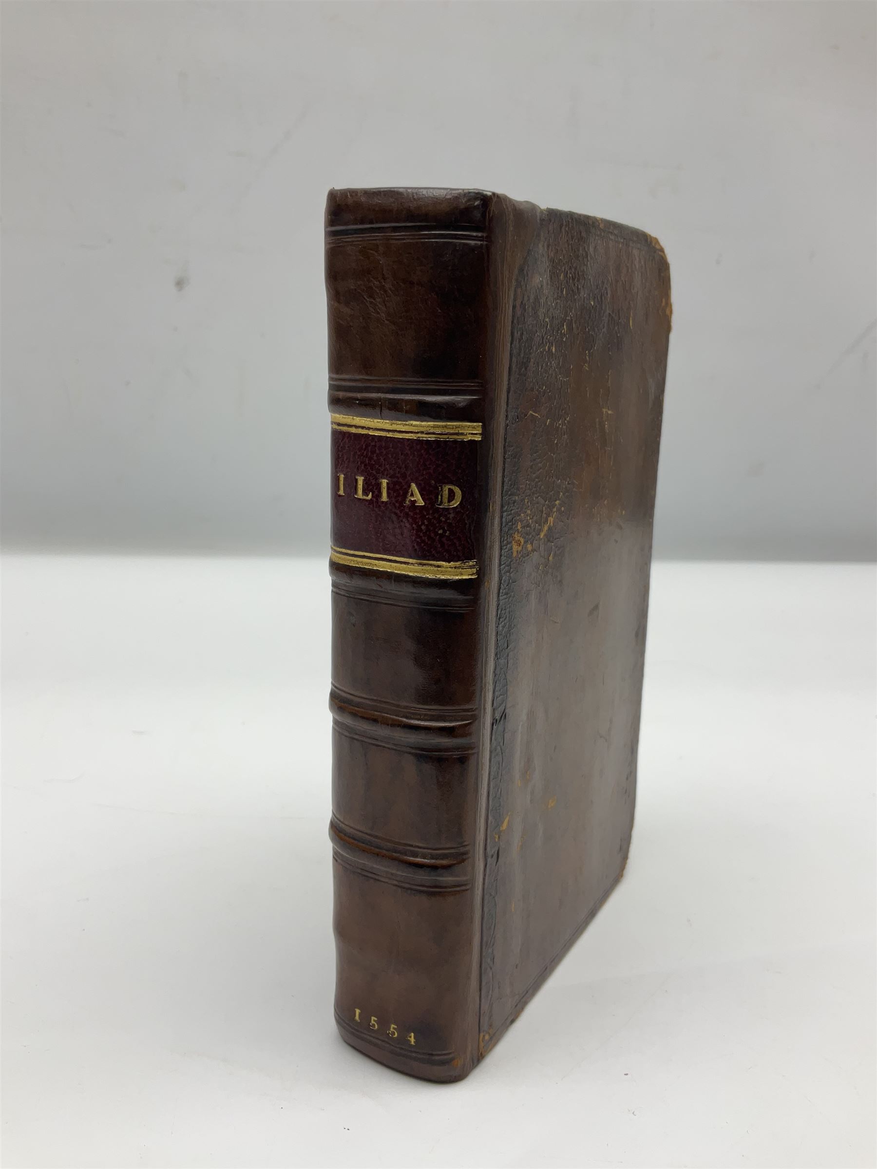 Homer's Illiad, 1554, with engraved title plate, complete book in greek text, the book has been rebound and rebacked