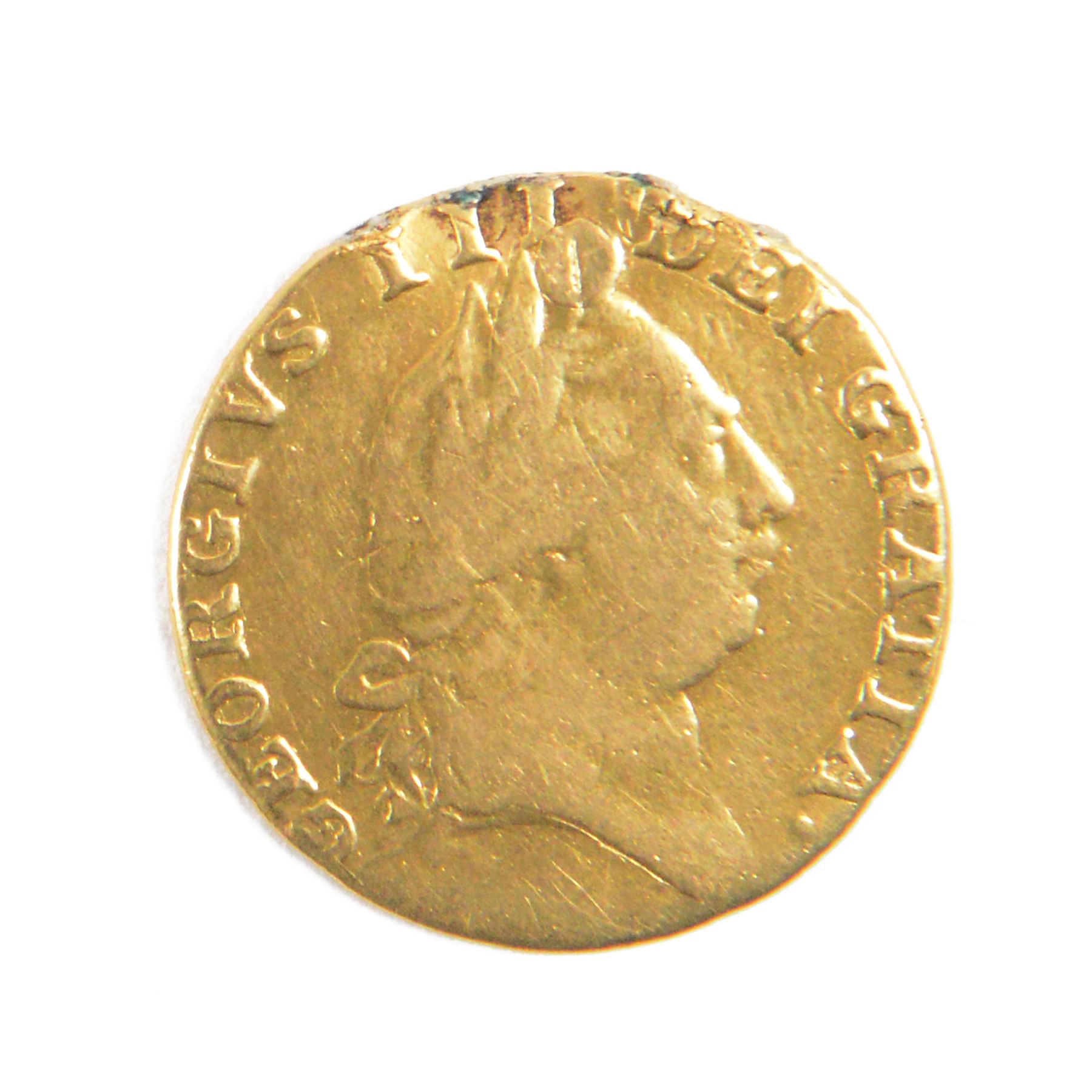 George III 1787 gold 'spade' one guinea coin
