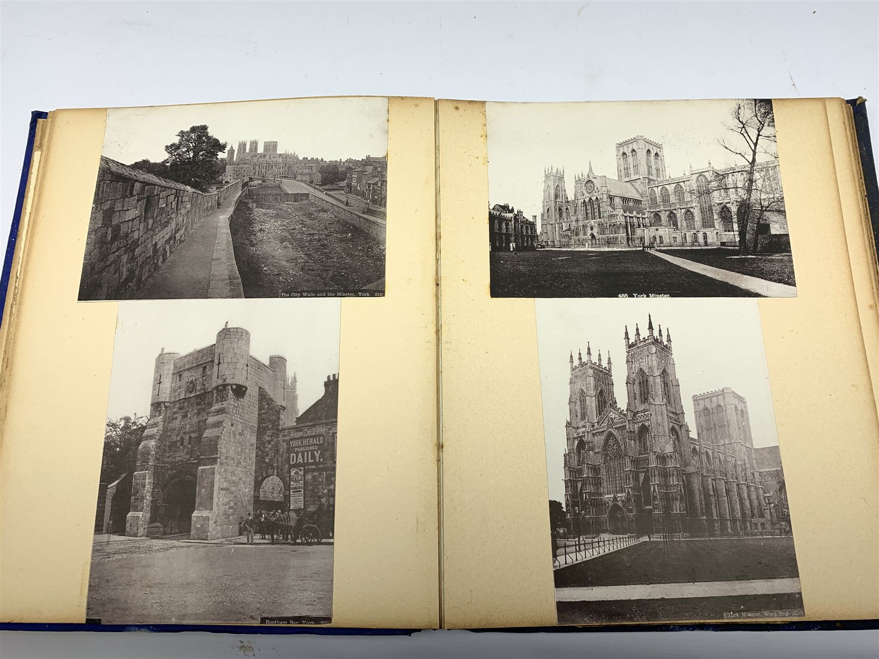 Early 20th century Japanese postcard album, the lacquered wooden covers with shibayama panel to the front, partially stocked with fifty Japanese postcards; Victorian album containing fifty-six laid-in photographs of British & Continental topographical scenes; mid-20th century album of Norwegian photographs; and quantity of Victorian cabinet photographs etc