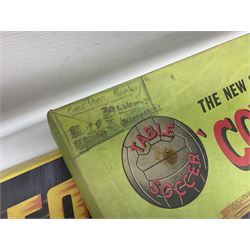 Subbuteo - three boxed sets comprising Football Express with two five-a-side teams and floodlighting; Continental with four teams and accessories; and International Edition Table Rugby with two teams; together with a Real Madrid 1974-75 League Champions pennant (4)