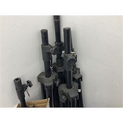 Wharfedale Pro Titan 12 speaker, pair of Wharfedale pro titan 8 speakers, Skytec SP1000 speaker, img stage line PAB-110 MK2 speaker and five speaker stands of various sizes (10)