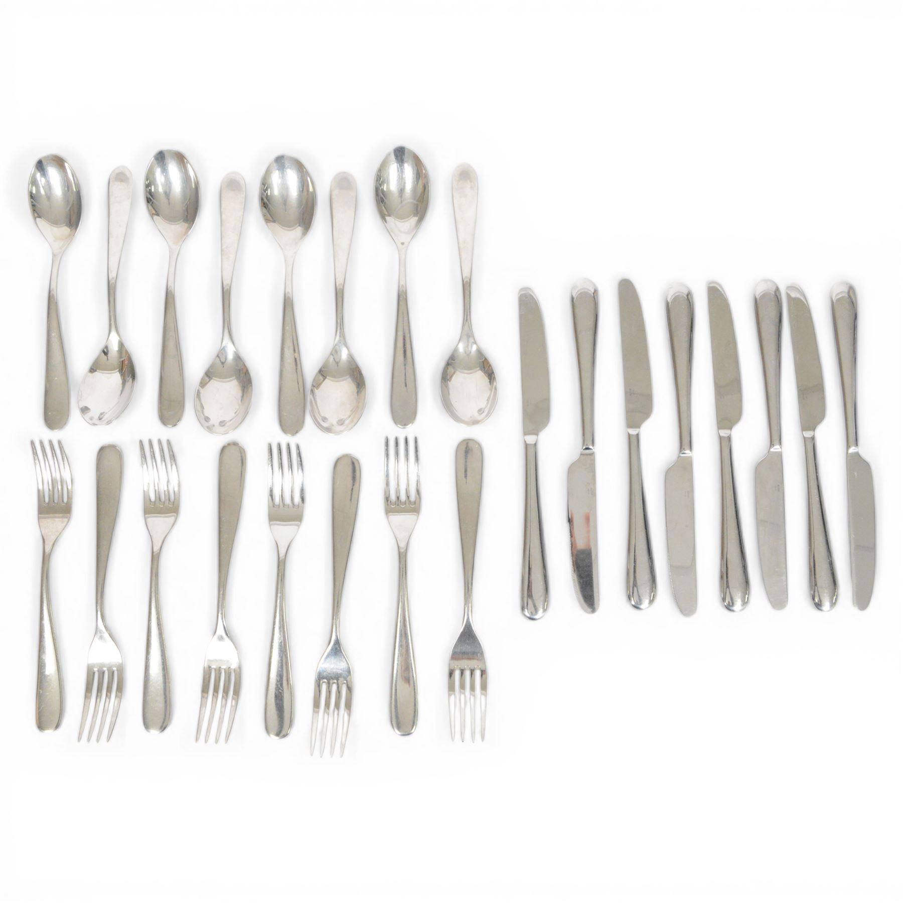 Alessi Nuovo Milano cutlery eight setting, designed by Ettore Sottsass