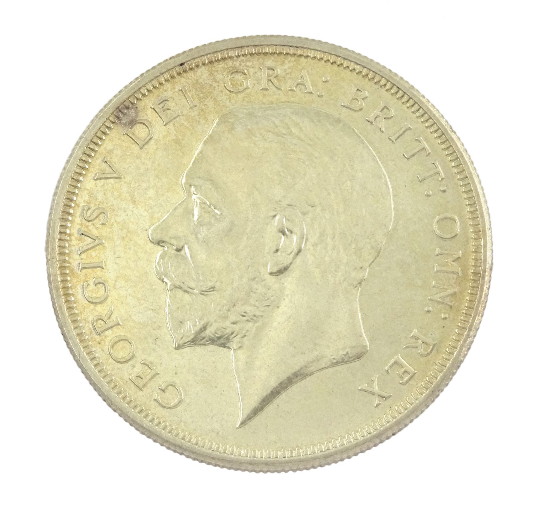 King George V 1927 proof coin set, comprising threepence, sixpence, one shilling, florin, halfcrown and 'wreath' crown, cased