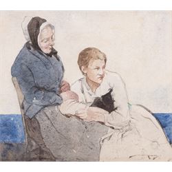 William Lee Hankey (British 1869-1952): 'Sympathy', watercolour signed, titled on the mount 18cm x 21cm 