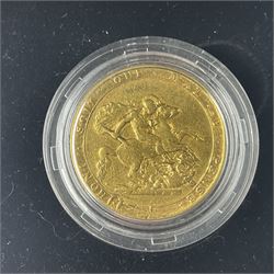 George III 1817 gold full sovereign coin, housed in a Royal Mint case