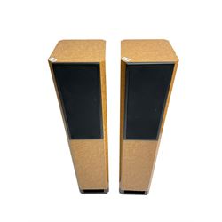 Pair Lake Audio 120W floorstanding speakers in maple finish 