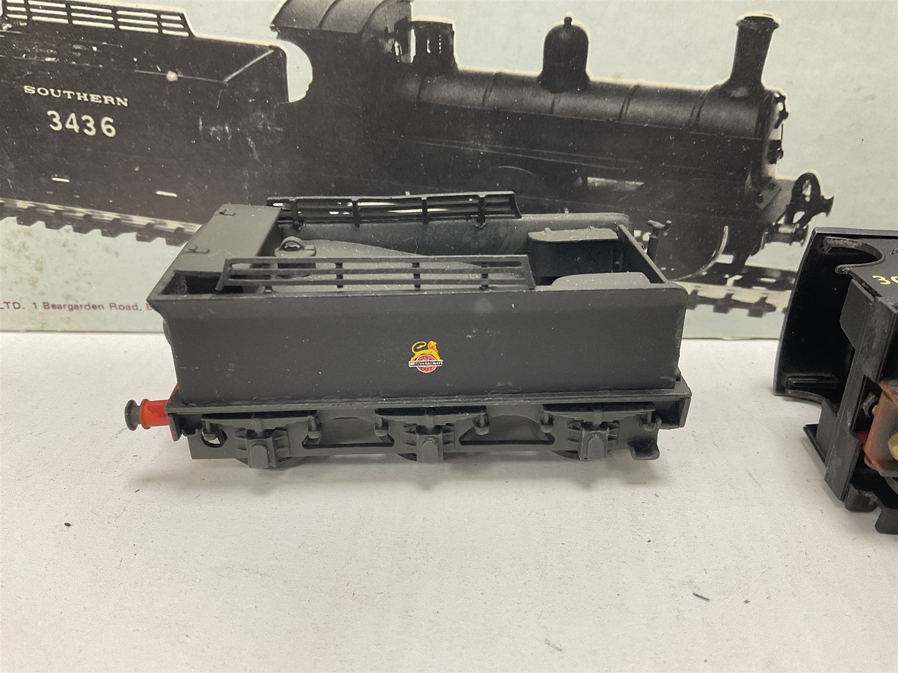 ‘00’ gauge - two kit built steam locomotive and tenders comprising Class 0395 Jumbos 0-6-0 no.30566 finished in BR black; Class C2X Large Vulcans 0-6-0 no.32434 finished in BR black; both with DJH Models boxes (2) 
