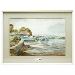 Francis Philip Goodchild ARCA (British 1900-1986): 'Mill Creek - Dartmouth' 'Galmpton Creek' 'Dartmoor - East of Widdicombe' 'Church at Berry Pomeroy' 'Wharflete Cove' 'Evening over the Dart' and 'Near Dittsham', set seven watercolours signed and dated, titled verso max 40cm x 75cm (7)