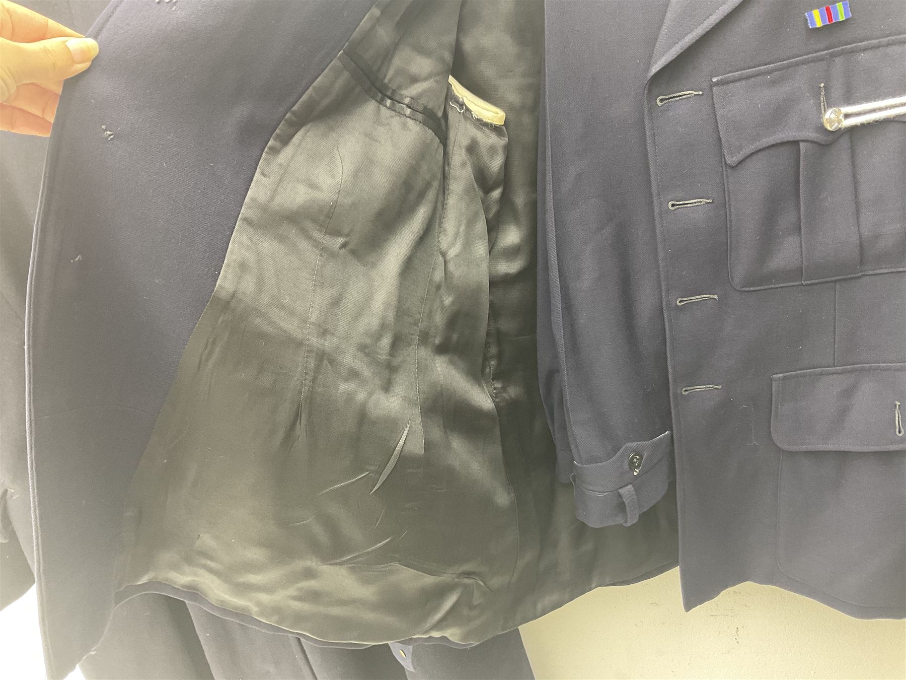 1950s British Red Cross North Yorkshire dress uniform comprising tunic, trousers, greatcoat and visor cap; bears manuscript label '1956 Ware'