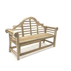  Teak Lutyens style bench, W135cm  