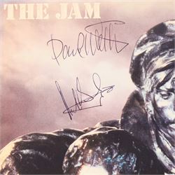 The Jam 'Setting Sons' vinyl record, signed to the front of the sleeve by Paul Weller, Bruce Foxton and Rick Buckler