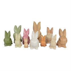 Collection of Sylvac and similar Rabbits, including model numbers 1065, 1026 etc, largest H24cm