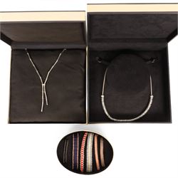 Links of London silver jewellery including rings, friendship bracelets, sweetie necklace, bee charm, acorn charm, bracelets and other necklaces, some stone set