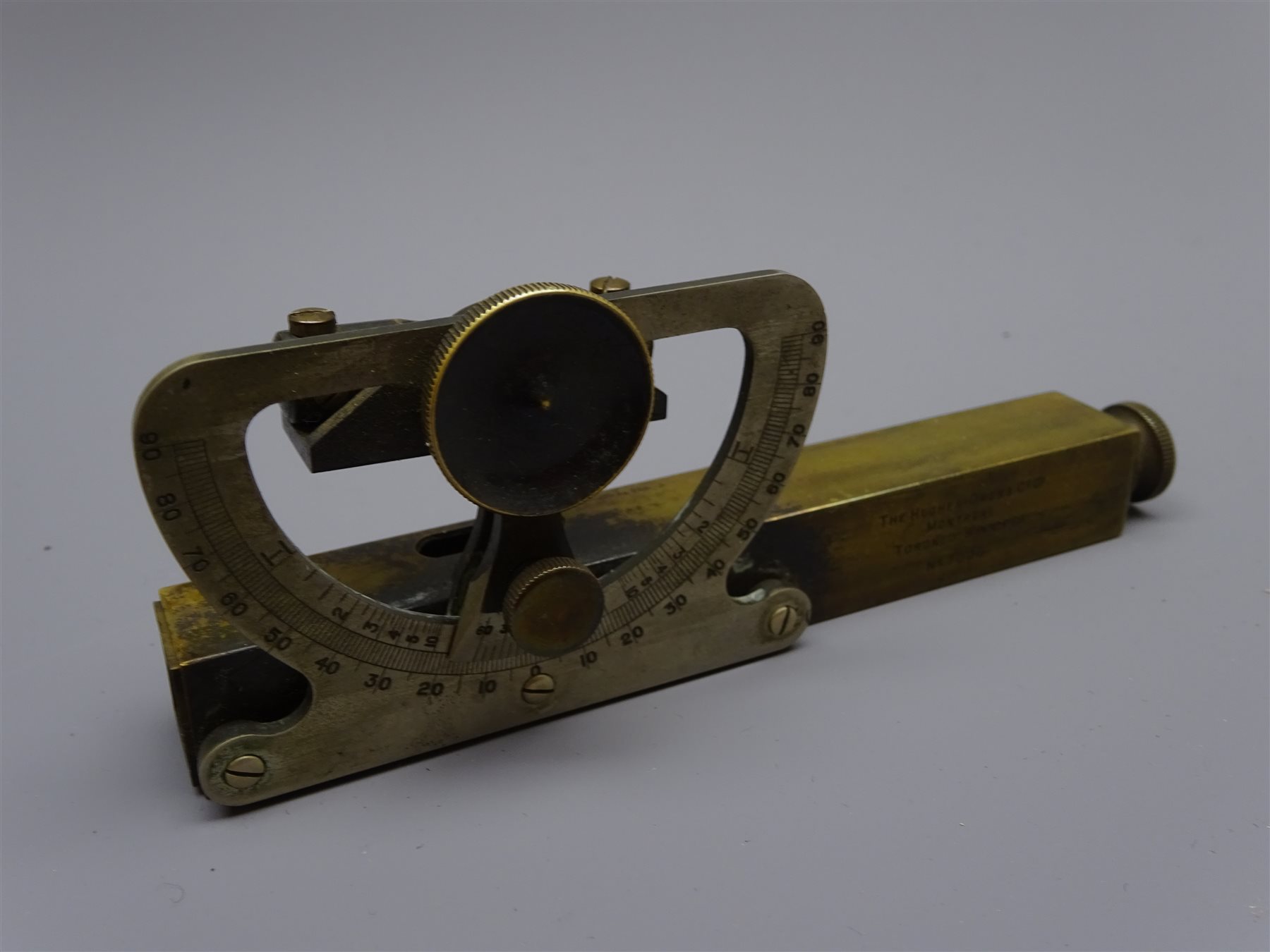 Brass Clinometer with silvered scale by the Hughes Owen Co. Ltd ...